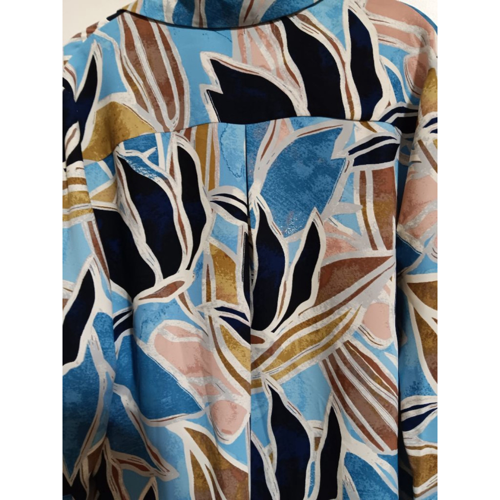 Nic + Zoe Sapphire Shades Shirt Button Up Print Bold Pinstripe Down Front & Cuff - Picture 10 of 12